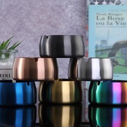 430 Stainless Steel Ashtray High Windproof Titanium Plating Cone Car Ashtray Laser Cigarette Ashtrays Gift RRA505