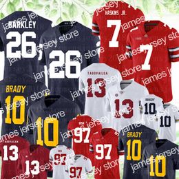 American College Football Wear NCAA Ohio State Buckeyes #7 Dwayne Haskins Jr. #97 Bosa Jersey Penn State Nittany Lions 26 Saquon Barkley 13 Tua Tagovailoa Jerseys