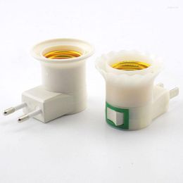 Lamp Holders EU US AU Plug E27 LED Base Power Holder Converter For Light Bulb Adapter Socket AC 110V 220V Switch