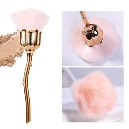 Multifunction Rose Flower MakeUp Brushes Nail Art Blush Comestic Tools Beauty Hair Brush Loose Powder Soft Pinceles De Maquillaje