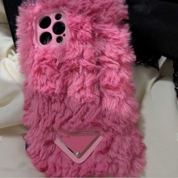 Pink Plush Phone Case Soft Luxury Designer High Quality Classic Mens Womens Shockproof Phones Cases For iPhone 13 11 12 pro 7 8 X XS xinjing03