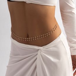 Belly Chains for Crystal Tassel Dancing Party Show Fashion Waist Chain Dress Body Jewelry for Women Girls Wholesale Gold Color