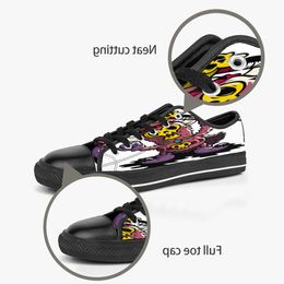 men women DIY custom shoes low top Canvas Skateboard sneakers triple black customization UV printing sports sneakers danta 151-3