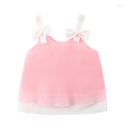 Girl Dresses Babzapleume Summer Kids Abbigliamento coreano abbigliamento per bambini carino a fiocco senza maniche per neonati principessa abito nato 142