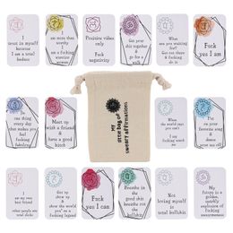 Funny Affirmation Card Gift Daily Positivity Motivational Phrase Greeting Cards Party Supplies RRA502