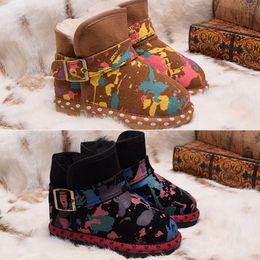 Kinderstiefel Australien Winter Tarnung Schneestiefel Australische Mädchen Jungen Pelz Pelzige klassische warme Kleinkinder Booties Kinderschuhe Baby Turnschuhe