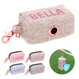 Dog Apparel Personalized Poop Waste Bag Holder Portable Pet Garbage Outdoor Pick Up s Dispenser Cleaning Supplies 221103