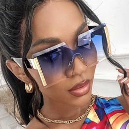 Sunglasses Frames Oversized Square Sunglasses Women Fashion Luxury Brand Designer Gradient Big Frame Sun Glasses For Men 2021 Trend Coloured Shades T2201114