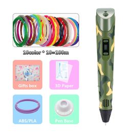 Other Printer Supplies Selling Creative Camouflage Children DIY Special USB Graffiti Magic 3D Drawing Toy Pen Set Portable Digital 221114