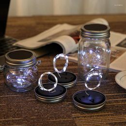 Strings 20 LED Solar Fairy Light For Mason Jar Lid Insert Color Changing Garden Decor Christmas Lights Outdoor Wedding Decoration