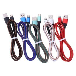 Type C Micro USB Data Cable 1m Nylon Fast Charging Wire For Xiaomi Huawei Samsung Android Phone Charge Cable