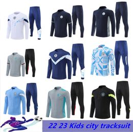 2022 2023 tracksuit Half pull man City Training Suit KIDS 21/22/23 Long sleeve Sportswear Football Survatment Foot Chandal suit.