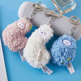 Keychains Alpaca Doll Plush Keychain Keyring Cute Bag Car Pendant Key Ring Girl Couple Festival Birthday Gift Jewelry Toys T220909