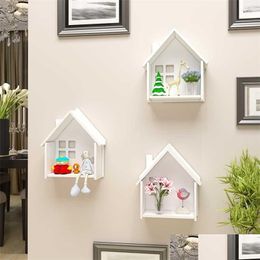 Storage Holders Racks Wall Decoration Storage Shelf Living Room Bedroom Small House Hangers Partition Pendant Not Punched 211102 D Dhavx