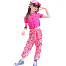 Clothing Sets Children's Suits Girls Summer Crop Top Pants Leopard Print Pink Two Piece Casual Kids Clothes 4 5 6 7 8 9 11 10 12 13