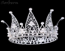 Queen Festzug Krone Tiaras Haarzubeh￶r Prinzessin Royal Crown Fine handgefertigt Diamant ￼bertrieben gro￟e Kronenlimited Edition1694896
