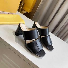 2021 New high heels Slides with wide double band Women designer sandal 65mm high heels Ladies Lettering Sandals Summer Beach Shoes NO272