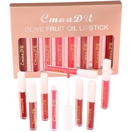 Lip Gloss Glossy Liquid Lipstick Waterproof Metal Tint Non-Stick Cup Lipgloss Long Lasting Makeup