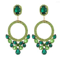 Dangle Earrings Ztech Big Long For Women Color Luxury Oval Crystal Statement Jewelry Trending Products Elegant Bijoux