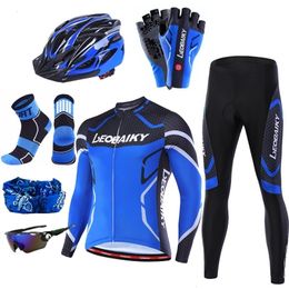 Cycling Jersey Sets High Quality Pro Bicycle Long Sleeves Set Men Bike Clothing Mtb Cycle Wear 3D Padded Breathable Sportswear Complete Kits 221114
