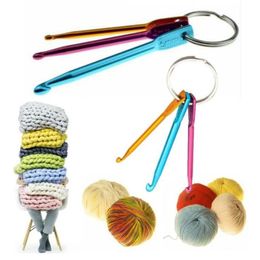 3Pcs/Set Coloured Alumina Crochet Single Woven Crochet DIY Sewing Scarf Needle Mini Keychain Crochets For Knitting Crafts Tools RRC372