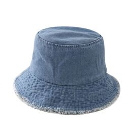 Design Foldable Washed Denim Bucket Hats Women Unisex Bob Caps Hip Hop Gorros Hat Men Outdoor Fishing Hunting Panama Cap