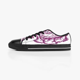 män kvinnor diy anpassade skor låg topp canvas skateboard sneakers trippel svart anpassning uv tryck sport sneakers danta 145-1