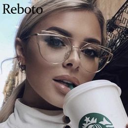 Sunglasses Frames Computer Transparent Eyewear Frames Classic Brand Fashion Cat Eye Glasses For Women 2020 Oversized Spectacle Eyeglasses T2201114