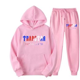 2023 Tracksuit Trapstar Brand Printed Sportswear Men's t Shirts 16 Colours Warm Two Pieces Set Loose Hoodie Sweatshirt Pants Jogging 220615
