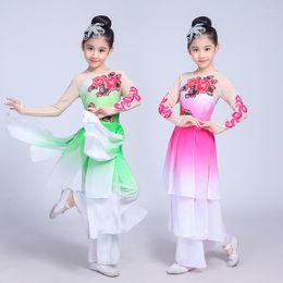 Stage Wear Children's Classical Fan Dance Costumes For Girls Modern Yangko Jiangnan Umbrella