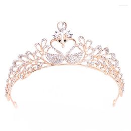 Headpieces Bridal Tiara Swan Bride Crown 2022 European And American Rhinestone Headband Wedding Dress Headdress