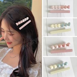 Cute Candy Colors Heart Hair Clip For Women Korean Hairpin Geometric Gentle Style Barrettes Girl Hair Accessories Hairgrip