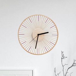 Wall Clocks Silent Nordic Clock Minimalist Round Rural Wooden Decoration Living Room Watch Rustic Kitchen Home TY30YH