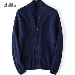 Mens Sweaters Turtleneck 100 Cashmere Sweater Men Cardigan Knitted Casual Singlebreasted Oversized Knitting Clothes 221115