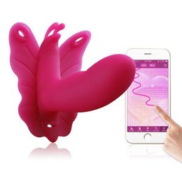 Vibrator Butterfly Silicone Remote Wireless RC Mobile APP Smart Voice Control swearable G-spot Vibrating Sex Toy Waterproof Adult Couple 31CA