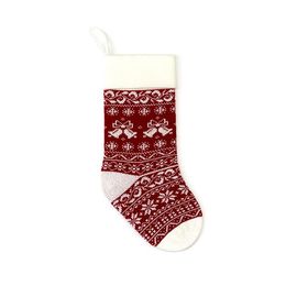 Christmas Acrylic Knitted Socks Red Green White Grey Knitting Stocking xmas Tree Hanging Gift Party RRA526