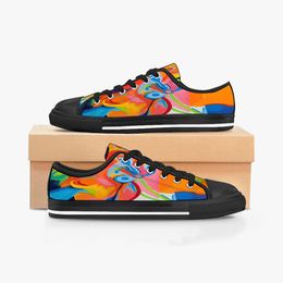 Men Stitch Shoes Custom Sneakers Hand Paint Canvas Women Fashion Colourful Lows Breathable Walking Jogging Trainers