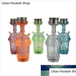 Other Smoking Accessories Acrylic Hookah 26 5X10 5Cm Shesha Pipe Cup Set With Led Light Narguile Completo Chicha Bowl Water Hose Smo Dhw0W