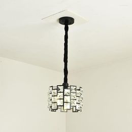 Pendant Lamps Modern Black Glod Small Crystal Chandelier Lights Square For Dining Room Bedroom Study Led Home Indoor Fixtures