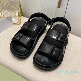 Designer Sandals Women Rubber Sandal Jelly Platform Slippers Candy Colour Flat Slipper Adjustable Buckle Shoes Double G 099