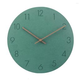 Wall Clocks Wooden Clock Silent Non-ticking Quartz Sweep Second Round Battery Powered For Living Room Bedroom Study