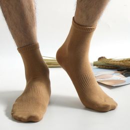 Мужские носки Harajuku 4 пары/много мужчин, двойные иглы, натуральный хлопок, мужская длинная трубка зеленый бизнес, повседневное сокс, высококлассные Meias