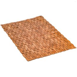 Carpets Natural Bamboo Bath Mat 24 X 16 Inch Wood Shower Roll Up Bathroom Mats Kitchen Rugs For Bathtub Spa And Door