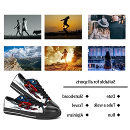 uomo donna scarpe personalizzate fai-da-te sneakers basse in tela da skateboard tripla personalizzazione nera sneakers sportive con stampa UV danta 148-5