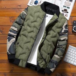 Men's Down Parkas Mens Winter Jackets Coats Outerwear Clothing Camouflage Bomber Jacket Windbreaker Thick Warm Male Military 221114