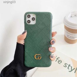 7 Colours Fashion Cell Phone Cases Leather Plaid Phones Cases Brand Luxury Designer Mens Womens IPhone 13 11 12 Pro 7 8 X XS High Quality xinjing03