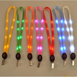 Led Toys Led Light Up Lanyard Key Chain Id Keys Holder 3 Modes Flashing Hanging Rope 7 Colours Ooa3814 Drop Delivery Toys Gifts Lighte Dhem2