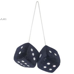 Factory Christmas Decorations Dice Pair with White Dots Decorative Mirror Fuzzy Dices Plush Bag Accessories Car ornament Multi colors GCA456