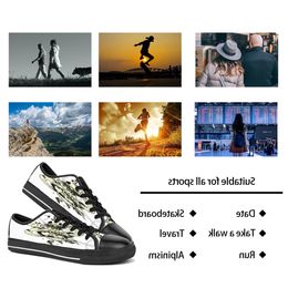 men women DIY custom shoes low top Canvas Skateboard sneakers triple black customization UV printing sports sneakers xuebi 159-4