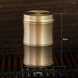 Storage Bottles 1 Pcs Tea Containers Box Toothpick Jar Small Round Mini Portable Brass Coffee Jewelry Coin Case Seal